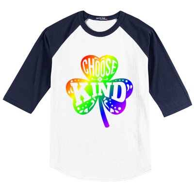 Choose Kind Autism Bullying Prevention St Paddys Day Cute Gift Baseball Sleeve Shirt