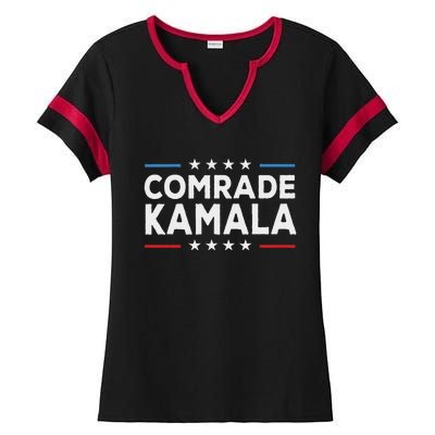 Comrade Kamala Anti Kamala Harris Ladies Halftime Notch Neck Tee