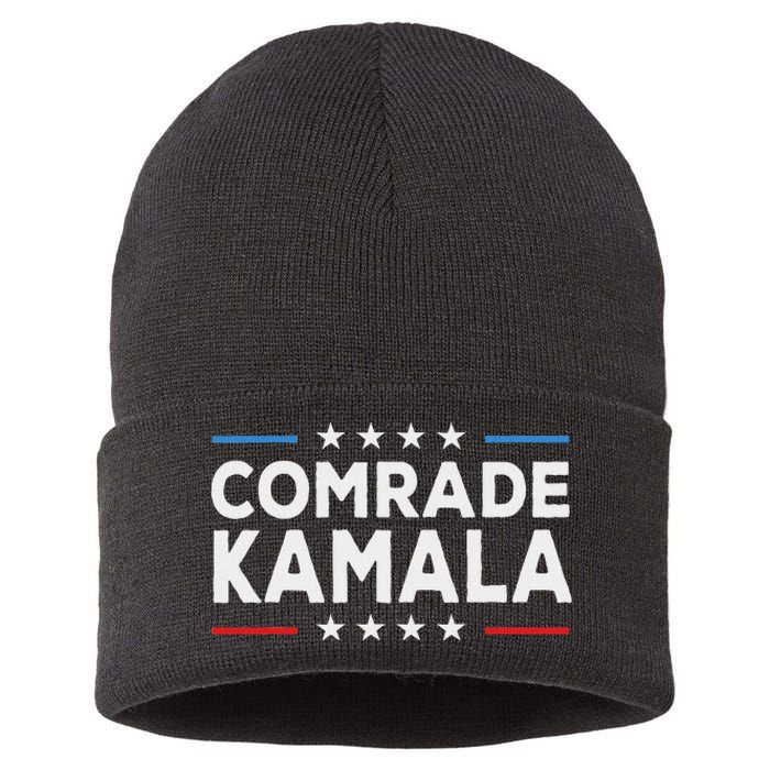 Comrade Kamala Anti Kamala Harris Sustainable Knit Beanie