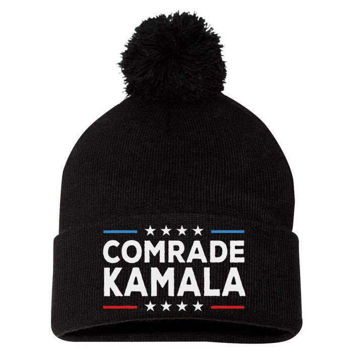 Comrade Kamala Anti Kamala Harris Pom Pom 12in Knit Beanie