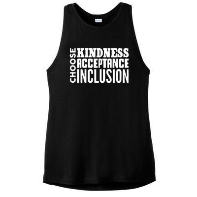 Choose Kindness, Acceptance And Inclusion Ladies PosiCharge Tri-Blend Wicking Tank