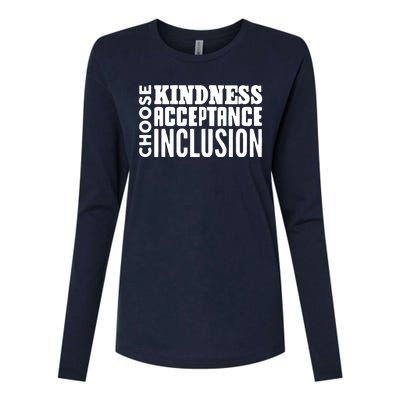 Choose Kindness, Acceptance And Inclusion Womens Cotton Relaxed Long Sleeve T-Shirt