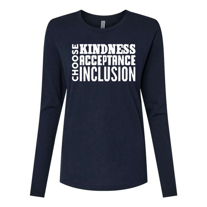 Choose Kindness, Acceptance And Inclusion Womens Cotton Relaxed Long Sleeve T-Shirt