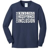 Choose Kindness, Acceptance And Inclusion Kids Long Sleeve Shirt