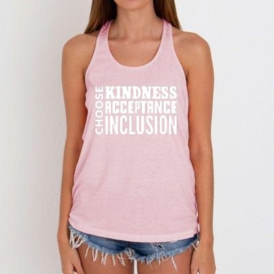 Choose Kindness, Acceptance And Inclusion Women's Knotted Racerback Tank