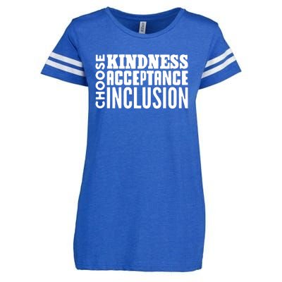 Choose Kindness, Acceptance And Inclusion Enza Ladies Jersey Football T-Shirt