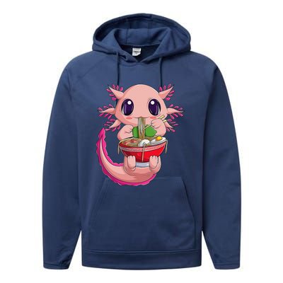 Cute Kawaii Anime Axolotl Japanese Ra Noodles Gift Girls  Performance Fleece Hoodie