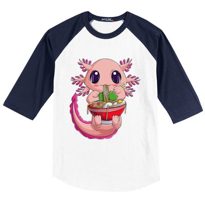 Cute Kawaii Anime Axolotl Japanese Ra Noodles Gift Girls  Baseball Sleeve Shirt