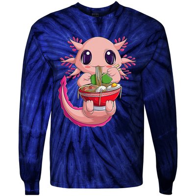 Cute Kawaii Anime Axolotl Japanese Ra Noodles Gift Girls  Tie-Dye Long Sleeve Shirt