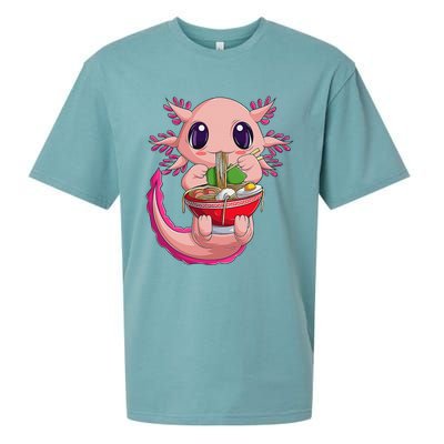 Cute Kawaii Anime Axolotl Japanese Ra Noodles Gift Girls  Sueded Cloud Jersey T-Shirt