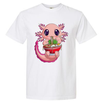 Cute Kawaii Anime Axolotl Japanese Ra Noodles Gift Girls  Garment-Dyed Heavyweight T-Shirt