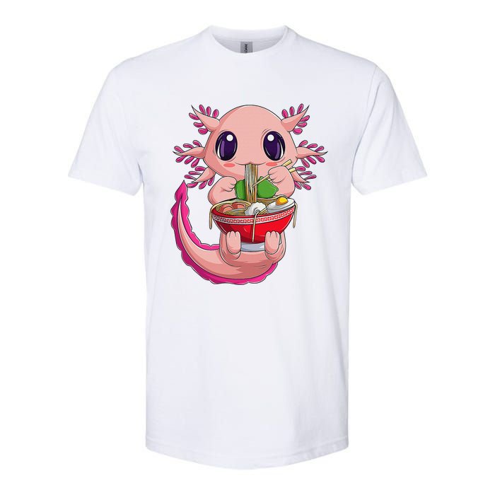 Cute Kawaii Anime Axolotl Japanese Ra Noodles Gift Girls  Softstyle CVC T-Shirt