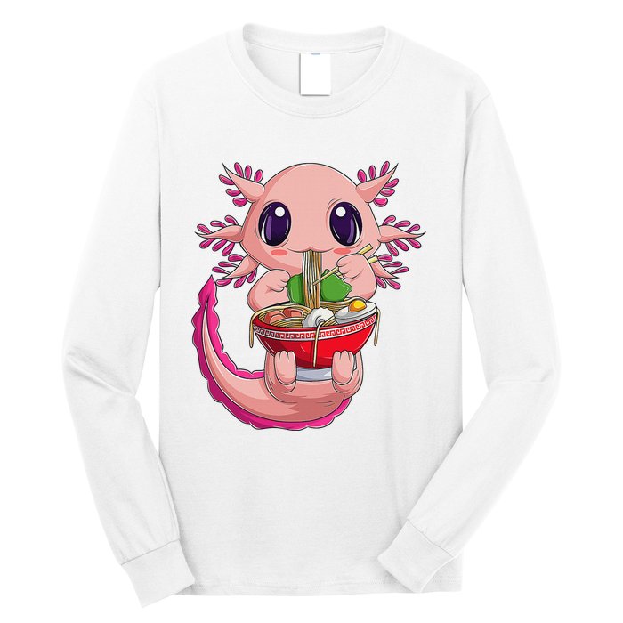 Cute Kawaii Anime Axolotl Japanese Ra Noodles Gift Girls  Long Sleeve Shirt