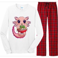 Cute Kawaii Anime Axolotl Japanese Ra Noodles Gift Girls  Long Sleeve Pajama Set