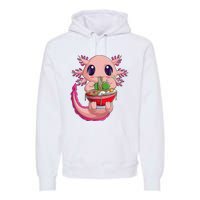 Cute Kawaii Anime Axolotl Japanese Ra Noodles Gift Girls  Premium Hoodie