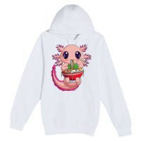 Cute Kawaii Anime Axolotl Japanese Ra Noodles Gift Girls  Premium Pullover Hoodie