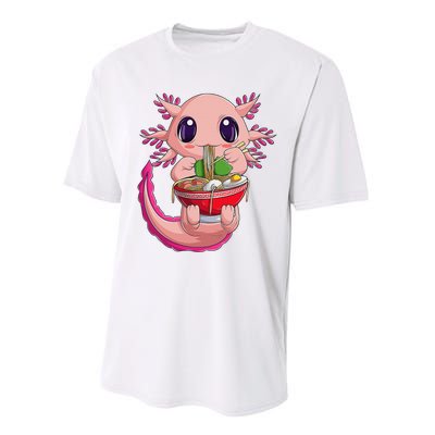 Cute Kawaii Anime Axolotl Japanese Ra Noodles Gift Girls  Performance Sprint T-Shirt