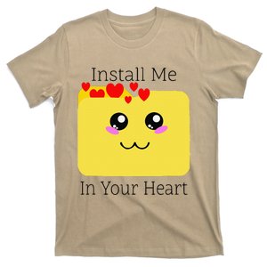 Cute Kawaii Anime Install Me In Your Heart Geek In Love T-Shirt