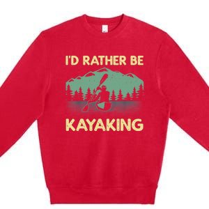 Cool Kayaking Art For Kayak Paddle Boating Kayaker Premium Crewneck Sweatshirt