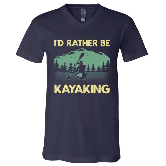 Cool Kayaking Art For Kayak Paddle Boating Kayaker V-Neck T-Shirt