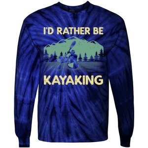 Cool Kayaking Art For Kayak Paddle Boating Kayaker Tie-Dye Long Sleeve Shirt