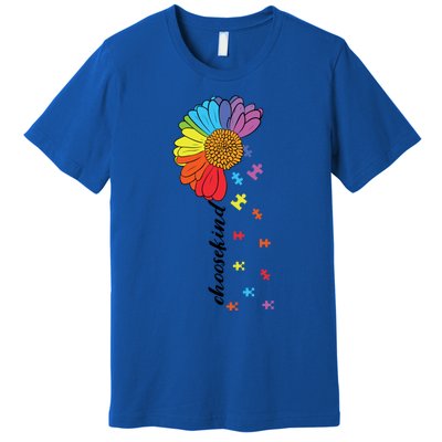 Choose Kind Autism Awareness Flower Gift Premium T-Shirt