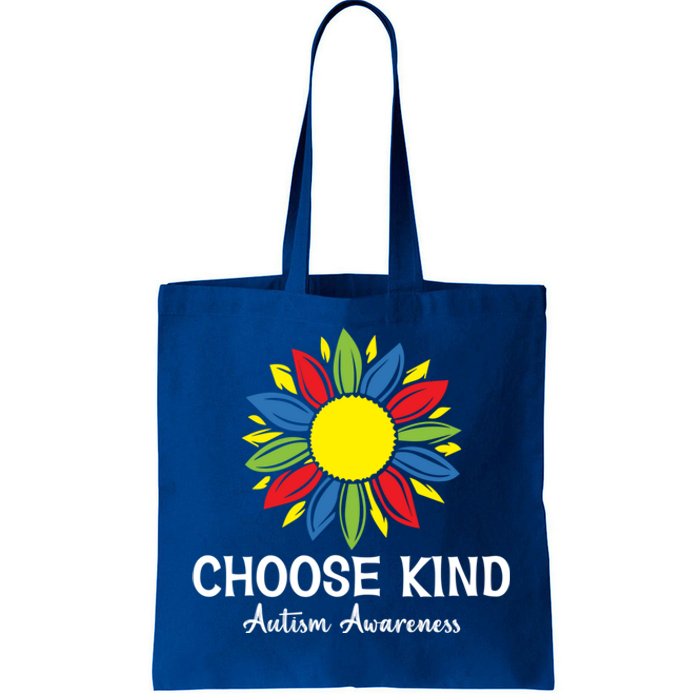 Choose Kind Autism Awareness Month Parents Sunflower Lover Cool Gift Tote Bag