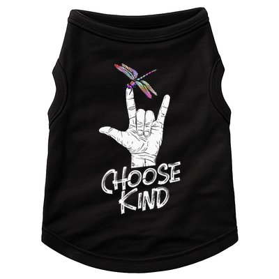Choose Kind Asl Language Dragonfly Lover Insects Doggie Tank