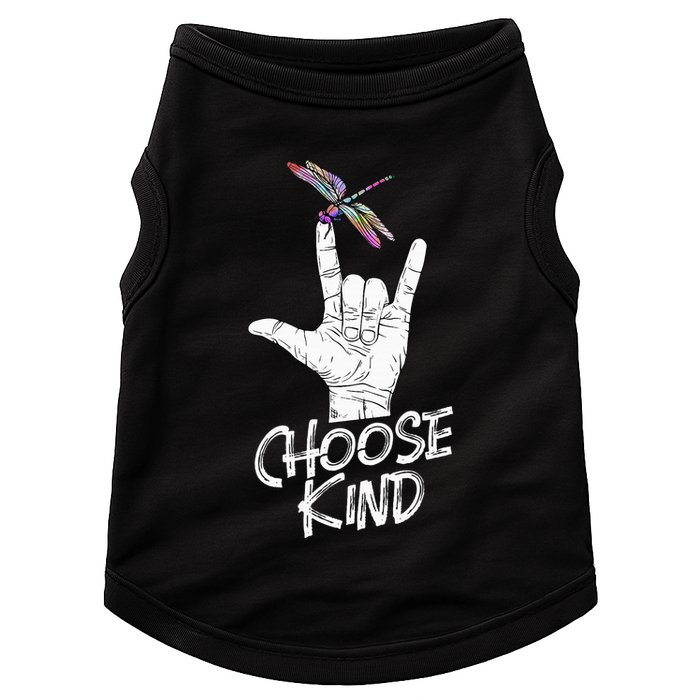 Choose Kind Asl Language Dragonfly Lover Insects Doggie Tank