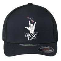 Choose Kind Asl Language Dragonfly Lover Insects Flexfit Unipanel Trucker Cap