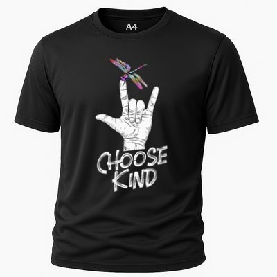Choose Kind Asl Language Dragonfly Lover Insects Performance Shirt