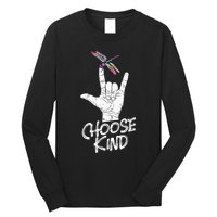 Choose Kind Asl Language Dragonfly Lover Insects Long Sleeve Shirt