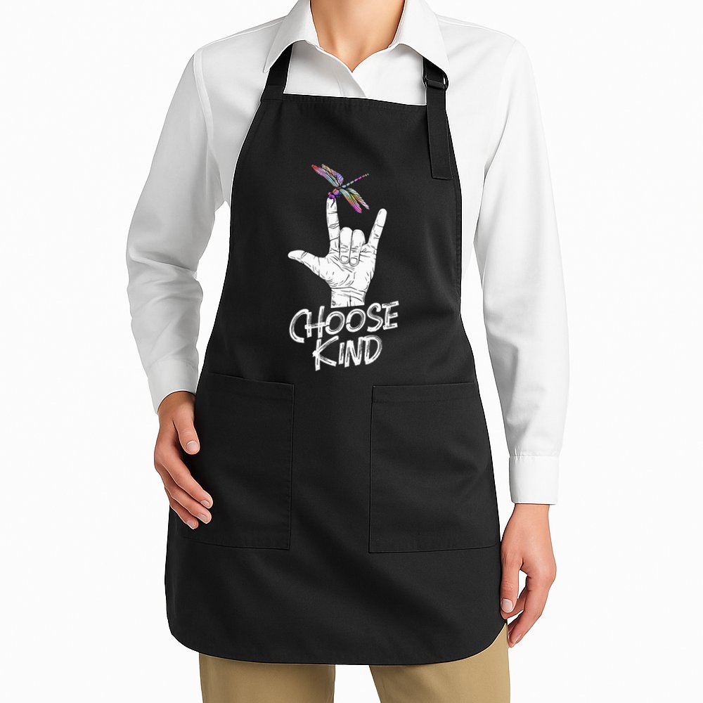 Choose Kind Asl Language Dragonfly Lover Insects Apron