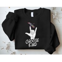 Choose Kind Asl Language Dragonfly Lover Insects Sweatshirt