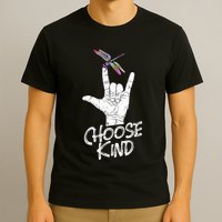 Choose Kind Asl Language Dragonfly Lover Insects T-Shirt
