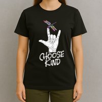 Choose Kind Asl Language Dragonfly Lover Insects T-Shirt