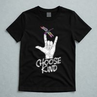 Choose Kind Asl Language Dragonfly Lover Insects T-Shirt