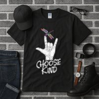 Choose Kind Asl Language Dragonfly Lover Insects Tall T-Shirt
