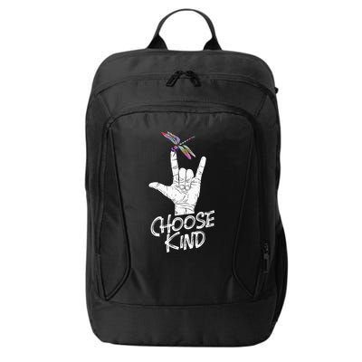 Choose Kind Asl Language Dragonfly Lover Insects City Backpack