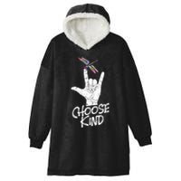 Choose Kind Asl Language Dragonfly Lover Insects Hooded Wearable Blanket