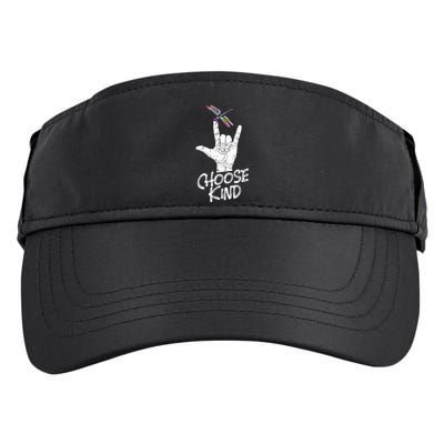 Choose Kind Asl Language Dragonfly Lover Insects Adult Drive Performance Visor