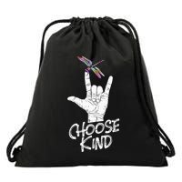 Choose Kind Asl Language Dragonfly Lover Insects Drawstring Bag