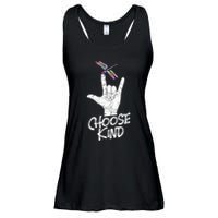 Choose Kind Asl Language Dragonfly Lover Insects Ladies Essential Flowy Tank