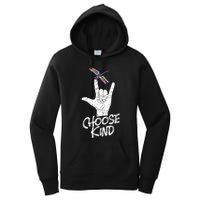 Choose Kind Asl Language Dragonfly Lover Insects Women's Pullover Hoodie