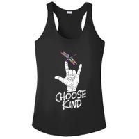 Choose Kind Asl Language Dragonfly Lover Insects Ladies PosiCharge Competitor Racerback Tank