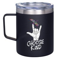 Choose Kind Asl Language Dragonfly Lover Insects 12oz Stainless Steel Coffee Mug