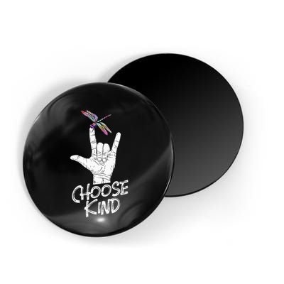 Choose Kind Asl Language Dragonfly Lover Insects Magnet