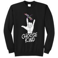 Choose Kind Asl Language Dragonfly Lover Insects Tall Sweatshirt