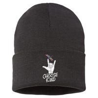 Choose Kind Asl Language Dragonfly Lover Insects Sustainable Knit Beanie