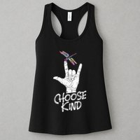 Choose Kind Asl Language Dragonfly Lover Insects Womens Tank Top
